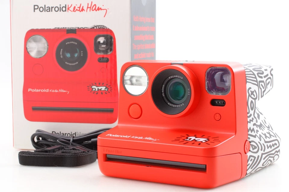 Rare [ Almost MINT in Box ] Polaroid Keith Haring Red Instant Camera From JAPAN - Image 1 of 4