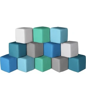 Foam Building Blocks for Kids: 12-Pieces PU Leather Colorful Modern - Picture 1 of 7