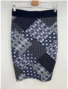 Margaret O'Leary Damen Pull-On Batik Patch Bleistift Arbeit Rock blau Größe Small  - Bild 1 von 9