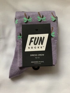 Fun Socks Dress Crew 10-13 Tropical Palm Trees Colorful NWT Unisex - Picture 1 of 6
