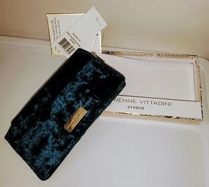 Adrienne Vittadini Teal / Dark Green Velvet RFID Boxed Wallet - Picture 1 of 4