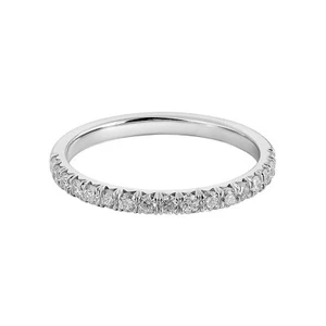 1/3CT Round Natural Diamond Wedding Band Ring in 14K White Gold MZ1665-1.7-17 - Picture 1 of 8