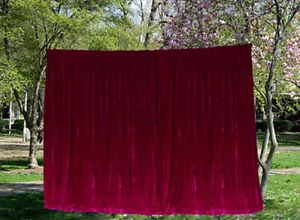 Large Velvet Curtain 304 x 230cm with 2m blockout + 15 Hooks New Burgundy - Picture 1 of 8
