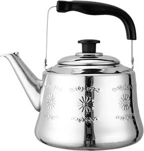 Stovetop Tea Kettle, 3.2 Quart Silver Water Kettle, Stainless Steel Vintage Fast - Picture 1 of 12