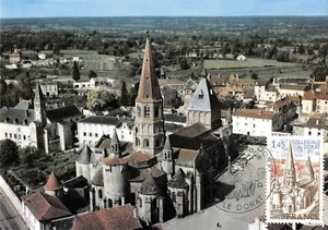 Maximum Card FDC France LE DORAT Aerial View Of The Collegiate 1977 LE DORAT - Picture 1 of 2