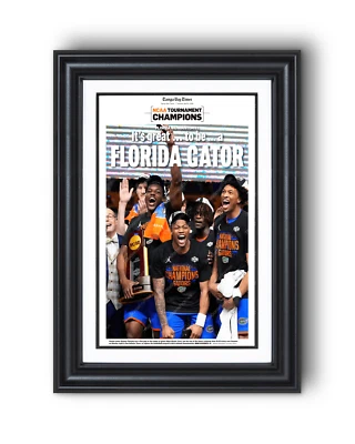Campeones de baloncesto de la NCAA 2025 Florida Gators - periódico de primera plana Foto 1 de 4