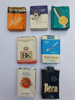 LOTTO H 7 RARI PACCHETTI SIGARETTE ESTERE MORBIDE SOFT VUOTI VINTAGE ANNI 70 - Immagine 1 di 4