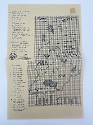 Sue Hillis Designs Map of INDIANA Counted Cross Stitch Pattern SHD Map - Image 1 of 2