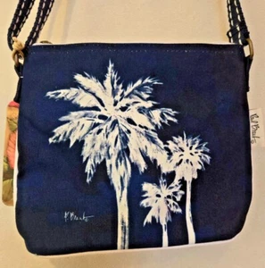 BLAUE PALME Baumwolle Poly UMHÄNGETASCHE verstellbarer Riemen PAUL BRENT Sun 'N' Sand - Bild 1 von 6