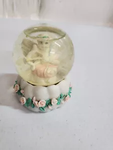 Vintage Snow Globe Cupid Baby Angel - Picture 1 of 1