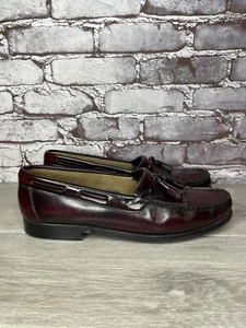 John Weitz Burgundy Leather Kiltie Tassel Loafers Dress Shoes Men Sz 10D US/43EU - Picture 1 of 21