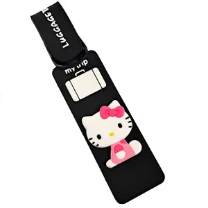 Cute Hello Kitty Rubberized Plastic Luggage Name Tag ID Holder - Picture 1 of 3