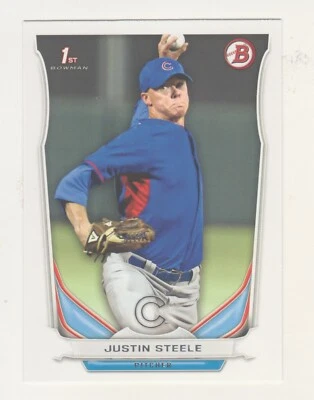 2014 Bowman Draft #DP120 JUSTIN STEELE RC Rookie 1ST BOWMAN Cubs QTY AVAILABLE - Image 1 of 4