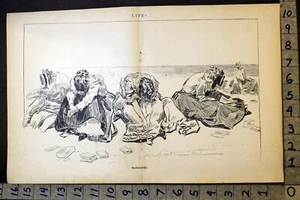 1897 ROMANZE LIEBE FRAU MAROONED ISLAND CHARLES GIBSON KUNST EINLEGEDRUCK FC3457 - Bild 1 von 1