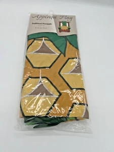 Traditional Pineapple Welcome Appliquéd Decorative Flag 28" X 48" Evergreen - Picture 1 of 4