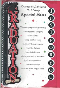 Graduation Card For Son. Graduations To A Very Special Son Just For You 3D Card. - Picture 1 of 2
