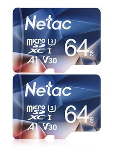 2 Paquets 64Go Carte Mémoire Micro SDHC A1 U3 UHS-I,C10 V30 Vitesse Jusqu'à 1... - Photo 1 sur 8