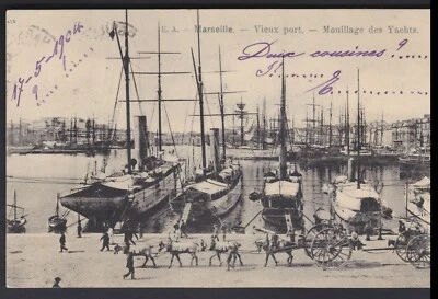 c.1904 France Ship Jetty Postcard to Italy 15c Segnatasse Postage Due Stamps - Image 1 of 3