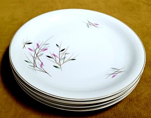 Rosenthal Continental Geisha Dinner Plates 9 1/2" Set of 4 Gold Trim Vtg Germany - Picture 1 of 7