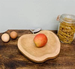 Wooden Apple Designed Tray with Silver Leaf - Small - Picture 1 of 2
