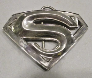 vintage Classic Superman Logo Belt Buckle Metal 4.0 in. x 2.3/4 in DC Comics GTO - Picture 1 of 2