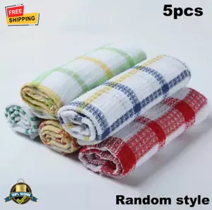 5 pcs Waffle Weave Dish Cloths Quick Dry Absorbent Kitchen Towels Set - Picture 1 of 10