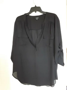 TOP TÚNICA TORRID HI-LO NEGRO FLORAL TALLA 1 1X TRANSPARENTE - Imagen 1 de 3