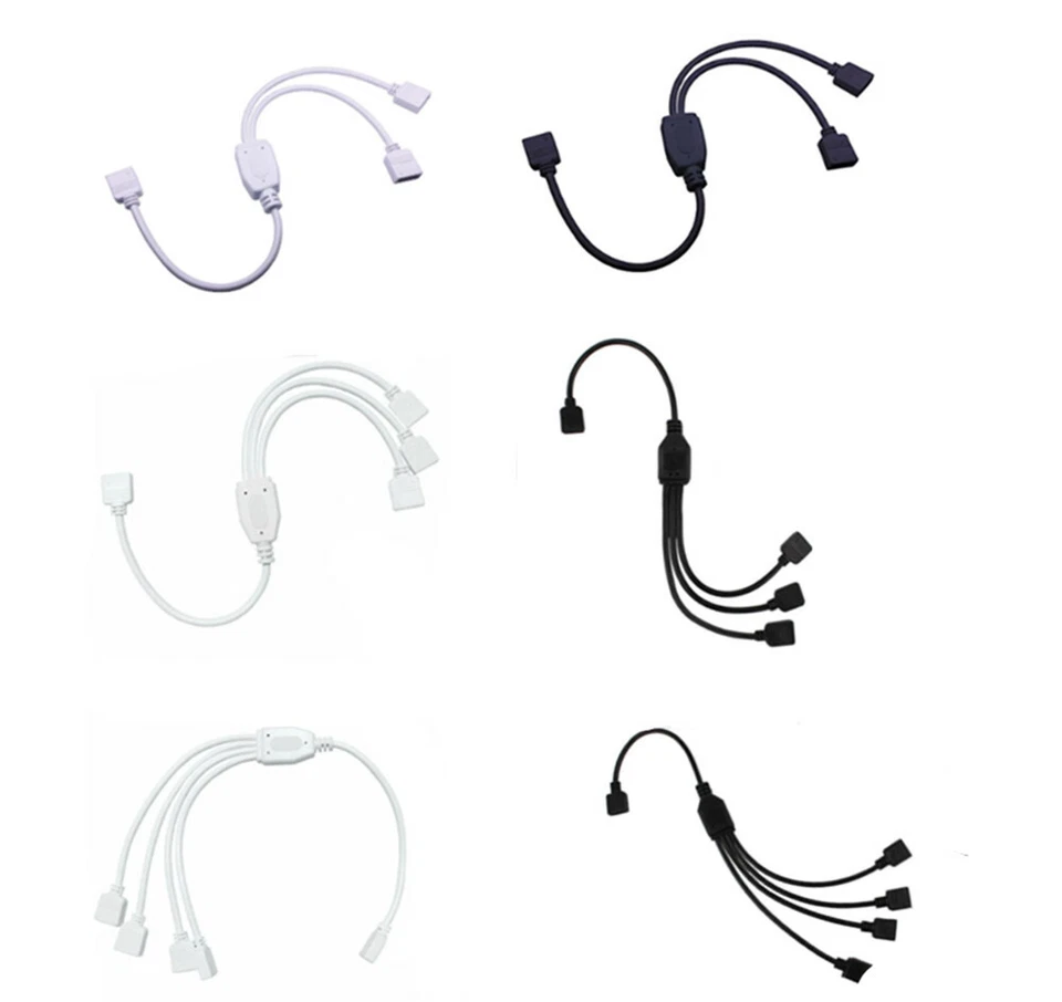 1 to 2/3/4 Splitter 4PIN Female Connector Wire for 3528 5050 RGB LED Strip Light - Image 1 of 4
