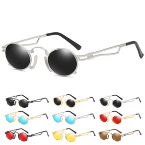 John Lennon Retro Round Sunglasses Vintage Hippie Style Small Circle Sun Glasses - Picture 1 of 21