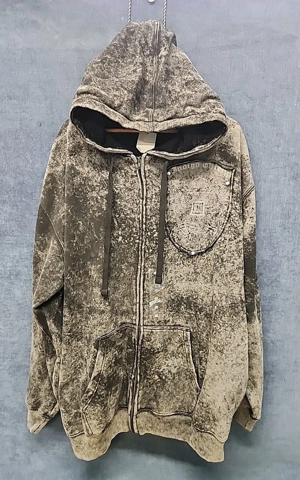 Sudadera con Capucha Indigo 30 Negra Tye Dye Eagle Design Cremallera Completa Y2K NUEVA Stock Antiguo 4XL CL09 Foto 1 de 4