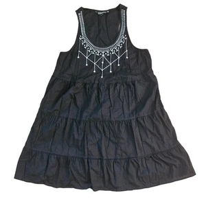 Express Women's Black and White Layered Boho Sun Dress Racer Back S Festival EUC - Picture 1 of 6