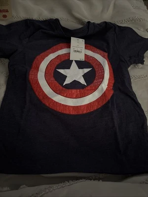 New boys short sleeve blue Marvel Captain America T-shirt size Small - Image 1 of 2