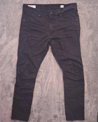 Pantalones de mezclilla para motociclista Smoke Rise negros 36x32 ajustados desgastados JP9720H Foto 1 de 4