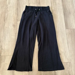 Athleta Sierra Damenhose weites Bein schwarz Small Petite Athleisure Y2K Freizeit - Bild 1 von 5