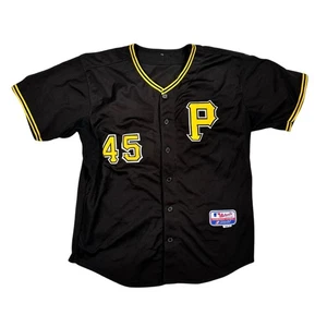 Maglia Pittsburgh Pirates Gerrit Cole #45 adulto nera Majestic taglia 52 - Foto 1 di 7