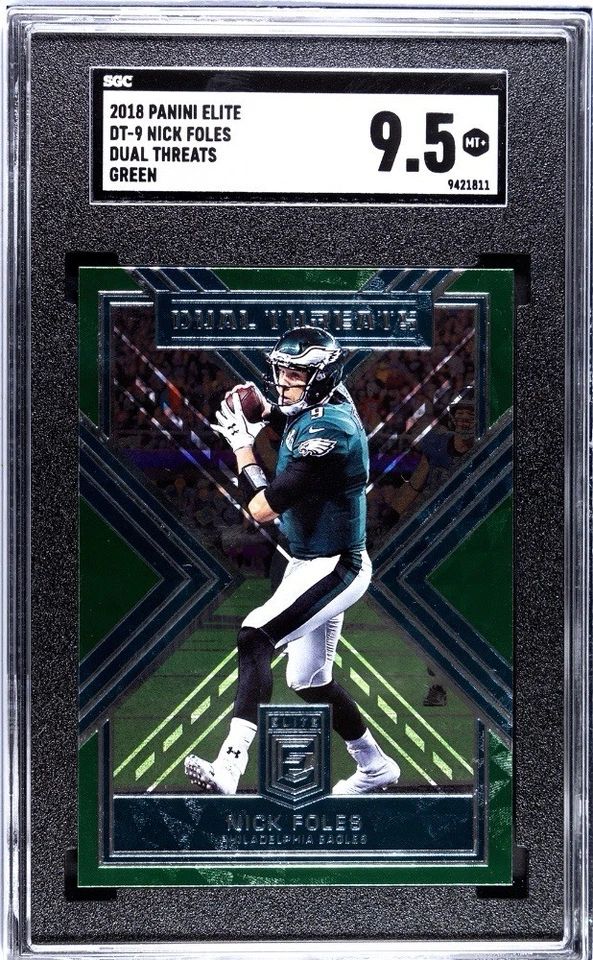 🔥Nick Foles 2018 Elite Green PHILLY SPECIAL Dual Threats SGC 9.5 (Rare)🔥 - Image 1 of 2