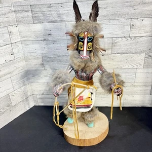 Native American Navajo Kachina Doll Badger Handmade Signed 15” Tall - Picture 1 of 15