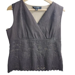 Top de encaje sin mangas Kasper Petite 16P gris forrado cuello en V para mujer - Imagen 1 de 9