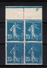 France Timbre Semeuse N° 140 **/ MNH Bloc de 4 avec Variété Surencrage Tàn .
