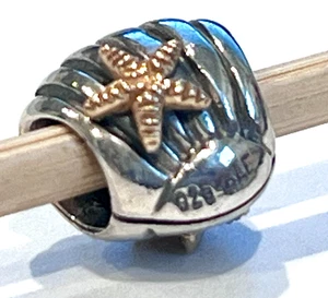 RETIRADO PANDORA 790249 Concha con Estrella de Mar 14K y Plata de Ley Estampada ALE 925 - Imagen 1 de 5
