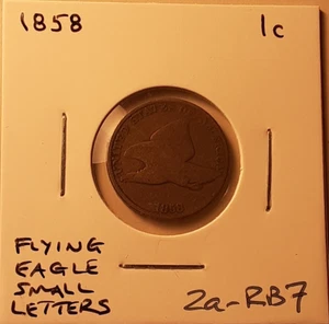 1858 Flying Eagle Cent Small Letters Philadelphia Mint One Cent (#2a-RB7) - Picture 1 of 6