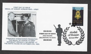 #4823 Medal of Honor Army Korean War-Pr Eisenhower & Hiroshi Miyamora Cachet FDC - Picture 1 of 2
