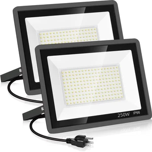 2 Pack 250W Led Flood Lights Outdoor,Super Bright 37000LM Security Lights wit... - Picture 1 of 7