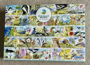 1000 Piece Jigsaw, RSPB, Birdsong and Bluebells - Val Goldfinch, Gibsons - Picture 1 of 5