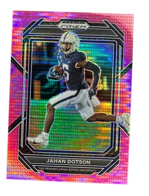 2023 Panini Prizm Draft Picks Neon Pink Pulsar Prizm /15 Jahan Dotson Penn State - Image 1 of 2
