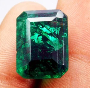 Esmeralda verde colombiana natural certificada de 15,30 quilates - piedra preciosa suelta corte esmeralda - Imagen 1 de 9