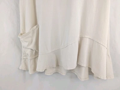 LOGO Lori Goldstein Mujer Top Crema Corto Slv Tejido Dobladillo Asimétrico Volantes QVC XL Foto 1 de 4