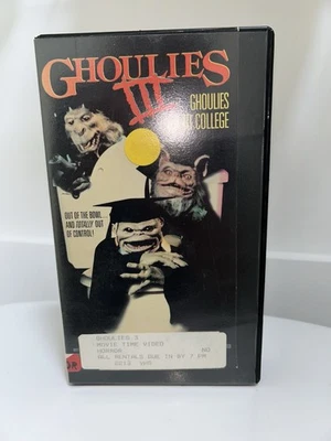 Ghoulies III 3 Ghoulies VHS Tape Go To College Vestron Horror Rare HTF OOP Vtg - Image 1 of 4