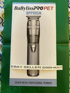 BaByliss PRO Pet Silver Metal Recortadora Profesional (BPP89SM) Motor Silencioso NUEVO - Imagen 1 de 3