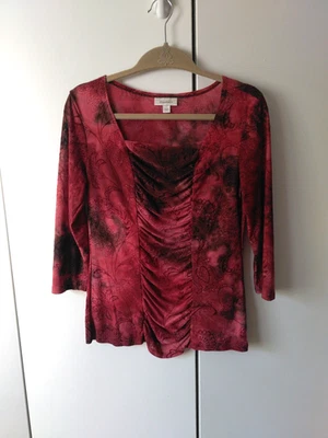 Women Velvet Burnout Romantic Feminine Whimsigoth  Fairy Grunge Semi Sheer Top S - Image 1 of 4
